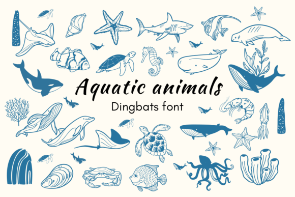 Aquatic Animals: A Font for Creative Editorial Design