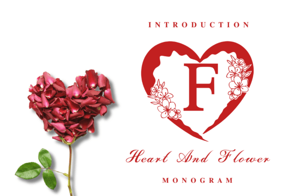 Heart and Flowers Monogram: A Font That Elevates Brand Identity